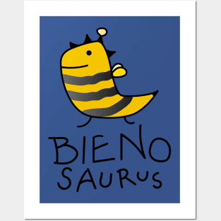 Funny dino bee Posters and Art